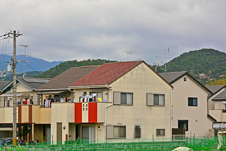 日本京都的日式房屋门面