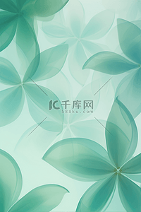 大自然植物背景图片_浅青色半透明树叶植物底纹背景