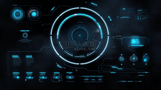 科技风UI界面显示屏