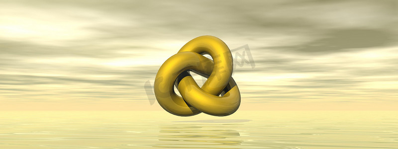 金色形状-3D渲染
