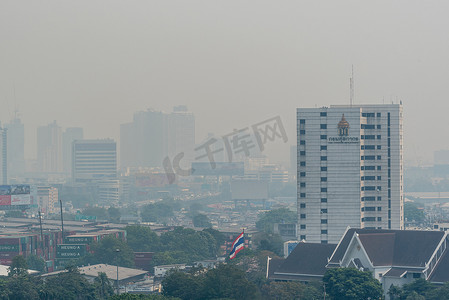 2.5d插画投资摄影照片_曼谷雾霾PM2.5粉尘超标