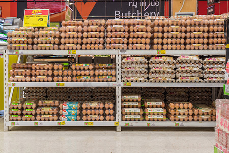 超市销售的新鲜鸡蛋产品