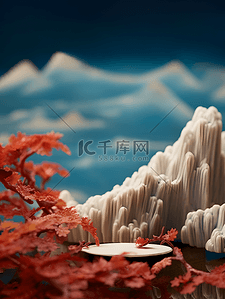 3D中国风国潮产品展示展台广告电商背景