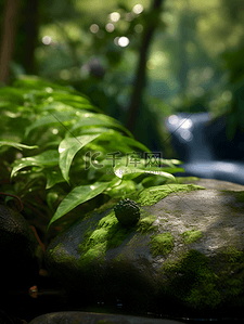 森林丛林背景图片_电商森林水系空景镜头广告产品展示背景