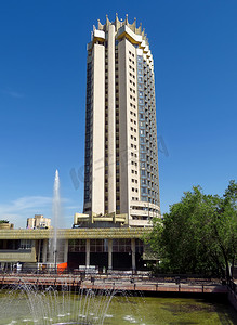 哈萨克斯坦地标摄影照片_哈萨克斯坦阿拉木图 E 酒店