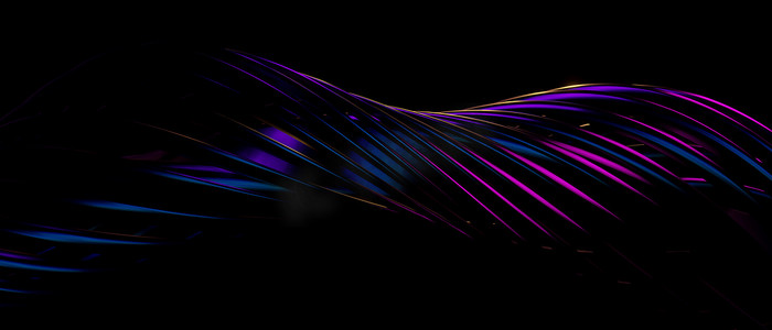 抽象旋转或波浪赛博朋克蓝紫色 3D 背景 3D 插图