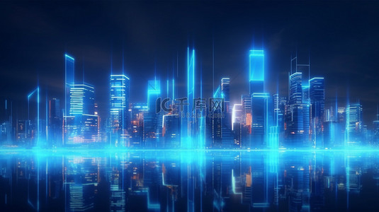 城市科技背景图片_超高清城市科技光效线条背景