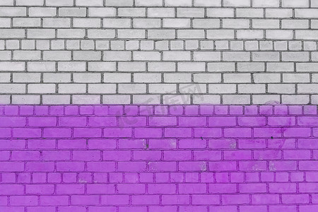 旧白砖墙漆成紫色油漆城市设计背景纹理