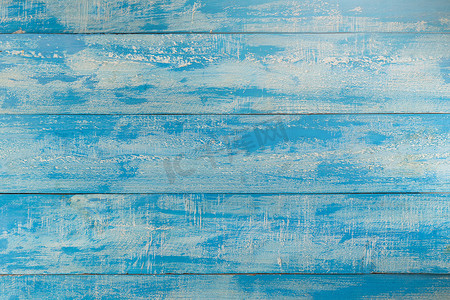 复古海滩木背景-旧蓝色木板