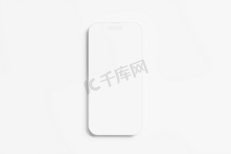 网站样机摄影照片_Phone 14 Pro Max Clay 3D 渲染白色空白样机