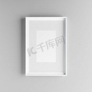 模板简约摄影照片_优雅简约的相框与 parspartu 站在灰色的墙上