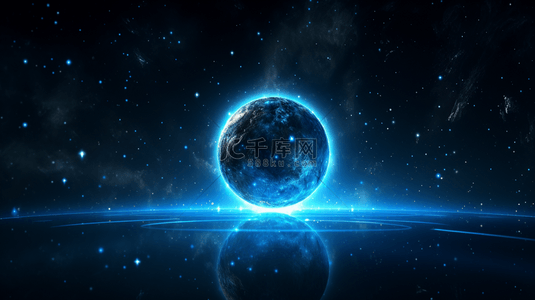 蓝色科技星球背景图片_蓝色科技星球宇宙背景