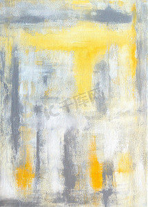 灰色和黄色抽象艺术绘画