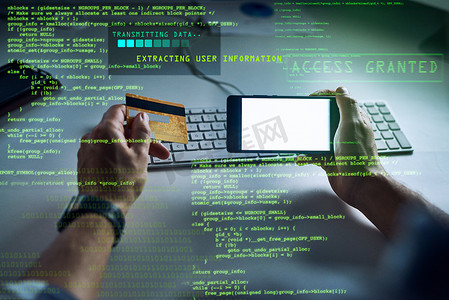 黑客利用银行信用卡信息技术和带有 CGI 图形数据的电话应用程序或软件进行黑客攻击、欺诈或金融盗窃。