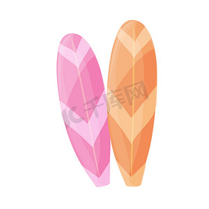 两个彩色冲浪板图标。