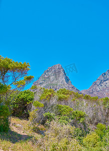 南非开普敦十二使徒岩复制空间的蓝天风景山景.