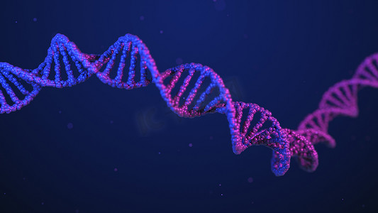 DNA 链螺旋双螺旋 3D 渲染