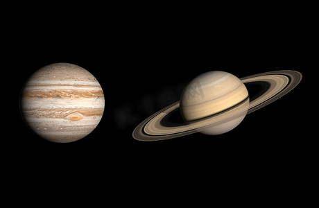 太阳宇宙摄影照片_行星木星和土星