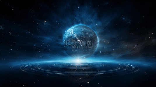 蓝色星球科技背景背景图片_蓝色科技星球宇宙背景