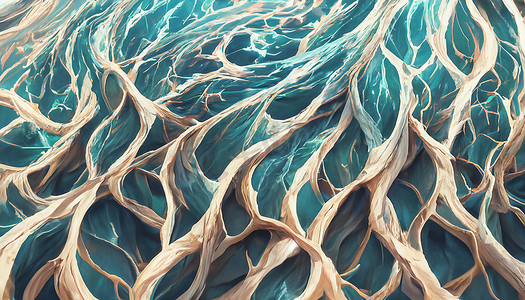 3d 渲染抽象海洋背景设计