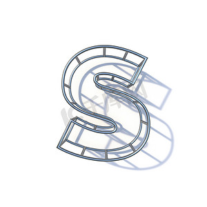 钢丝框字体 Letter S 3D