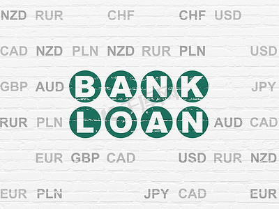 银行贷款贷款摄影照片_银行概念：墙壁背景上的银行贷款