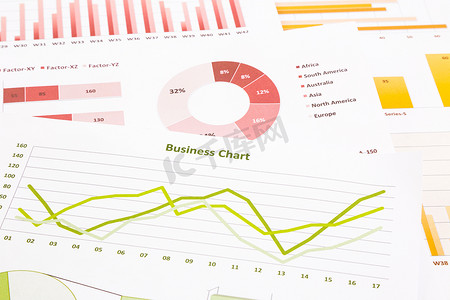 商业图表、数据分析、营销研究、全球经济