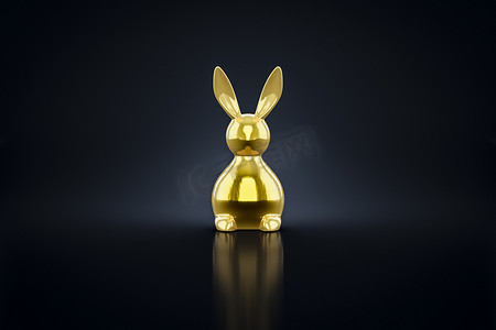 金色的复活节兔子图