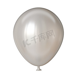 单个白色气球3D