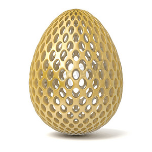金色穿孔鸡蛋装饰品。 