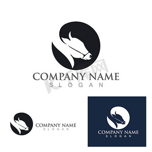 邮筒logo摄影照片_牛 Logo 模板矢量图标