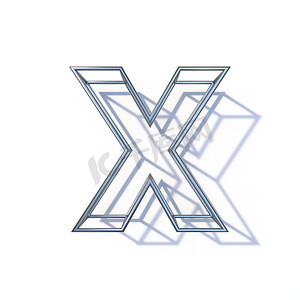 字体框摄影照片_钢丝框字体 Letter X 3D