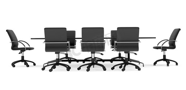 商务会议桌与椅子。