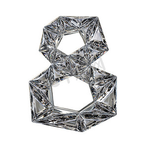水晶三角字体数字 EIGHT 8 3D
