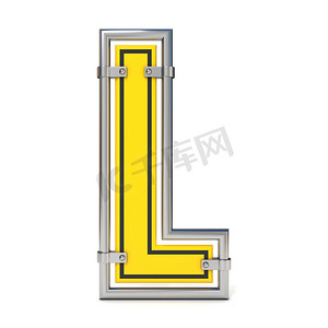 框架交通道路标志字体字母 L 3D
