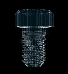 从黑色背景中分离出来的粒子螺栓