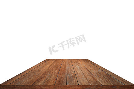 桌面木纹背景摄影照片_木纹桌面隔离在白色背景