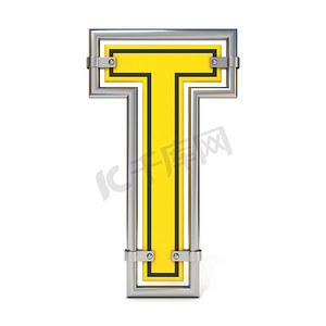 框架交通道路标志字体字母 T 3D