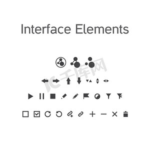 界面元素的向量集，ui 套件图标