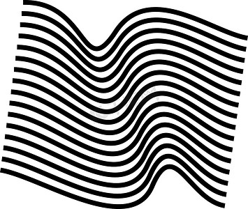 黑白几何曲线波浪线
