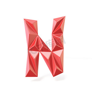 红色现代三角形字体字母 N.3D