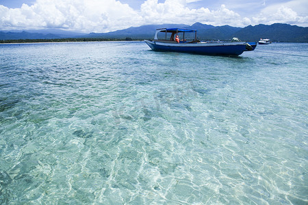 吉利摄影照片_印度尼西亚吉利群岛热带岛屿