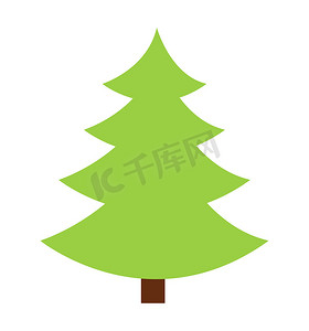圣诞树图标矢量轮廓图标平面隔离在白色背景