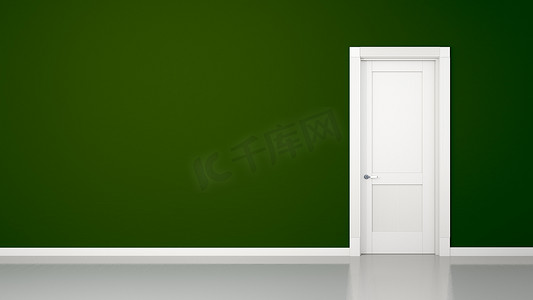 绿墙和门背景