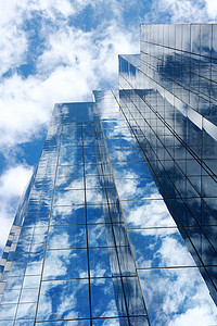 蓝镜玻璃建筑、外墙建筑