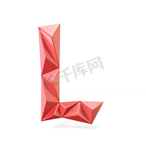 红色现代三角形字体字母 L.3D