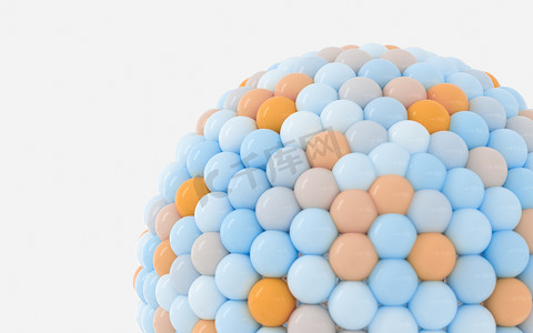许多球组合成一个大球，3d 渲染。