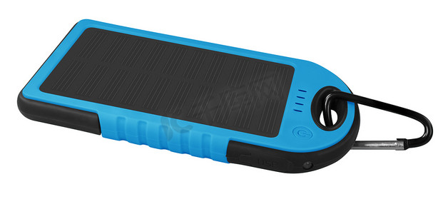 带太阳能电池板的移动电源-浅蓝色