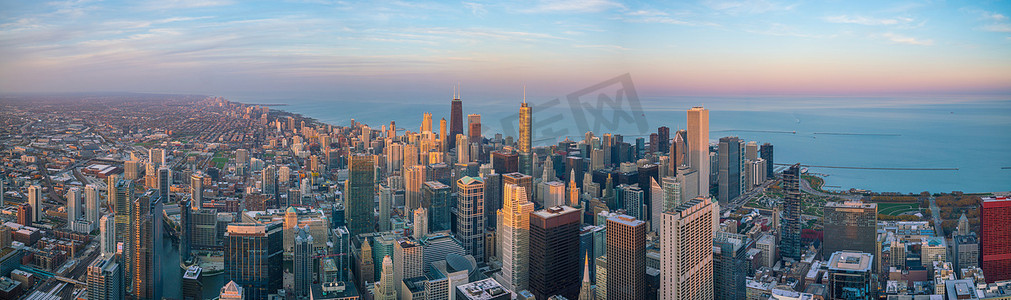 芝加哥市中心的鸟瞰图