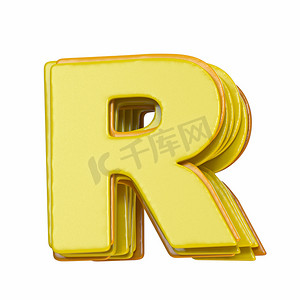 黄色字体字母 R 3d
